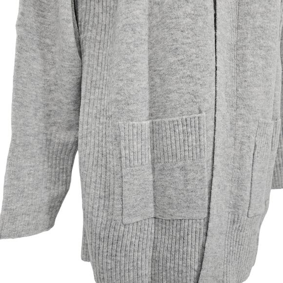 Love Ellie Womans size M Long Sleeve Open Front Gray Cardigan Sweater Pocket NEW - Picture 3 of 8